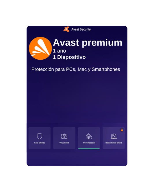 Avast Premium 1 Año | 1 Dispositivo